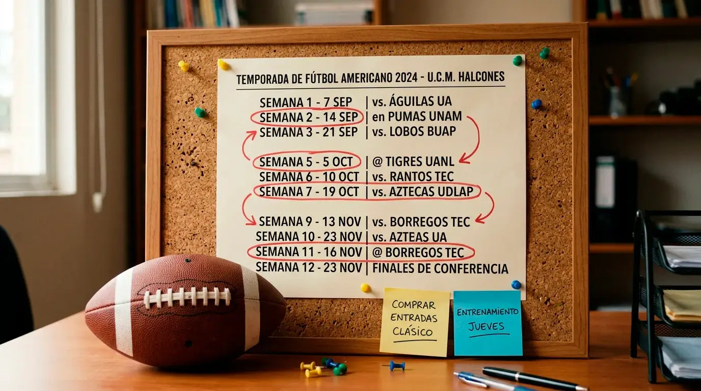 Calendario de temporada de fútbol americano universitario con partidos trampa señalados