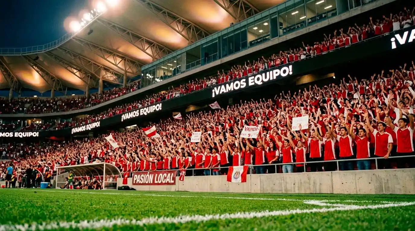 Aficionados en las gradas de un estadio universitario apoyando al equipo local de fútbol americano NCAA